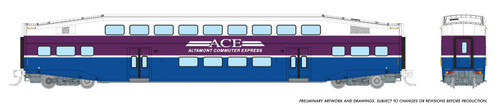 Rapido ~ N Scale ~ Bilevel Commuter Coach ~ Altamont Corridor Express #3214 ~ 546003 Rapido ~ N Scale ~ Bilevel Commuter Coach ~ Altamont Corridor Express #3214 ~ 546003