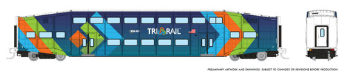 Rapido ~ N Scale ~ Bilevel Commuter Coach ~ TriRail #1001 ~ 546030 Rapido ~ N Scale ~ Bilevel Commuter Coach ~ TriRail #1001 ~ 546030