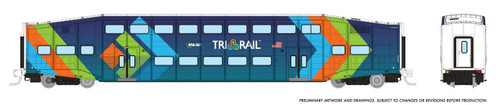 Rapido ~ N Scale ~ Bilevel Commuter Coach ~ TriRail #1012 ~ 546030 Rapido ~ N Scale ~ Bilevel Commuter Coach ~ TriRail #1012 ~ 546030