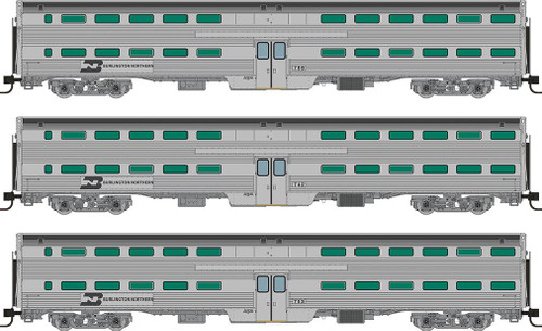 Rapido ~ N Scale ~ Gallery Commuter Car ~ Burlington Northern Set #2 (Coaches: #742, #753, #766) ~ 545002 Rapido ~ N Scale ~ Gallery Commuter Car ~ Burlington Northern Set #2 (Coaches: #742, #753, #766) ~ 545002