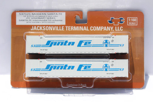 Jacksonville Terminal JTC ~ N Scale ~ Santa Fe ~ 53' HIGH CUBE 8-55-8 corrugated containers ~ 537121