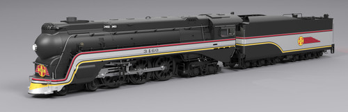 Broadway Limited ~ HO Scale ~ Streamlined Hudson ~ Santa Fe #3460 ~ DCC-Ready ~ 8989 Broadway Limited ~ HO Scale ~ Streamlined Hudson ~ Santa Fe #3460 ~ DCC-Ready ~ 8989