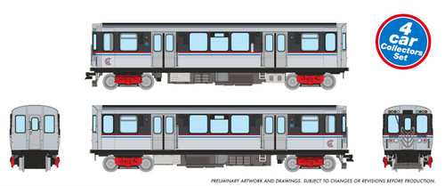 Rapido ~ N Scale ~ CTA 2600-series L ~ 4-Car Set (DC/DCC/Sound) ~ Chicago CTA ~ 588501 Rapido ~ N Scale ~ CTA 2600-series L ~ 4-Car Set (DC/DCC/Sound) ~ Chicago CTA ~ 588501