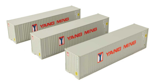 Walthers SceneMaster ~ HO Scale ~ 40' Flat Panel Container ~ 3-Pack ~ Yang Ming ~ 949-18205 Walthers SceneMaster ~ HO Scale ~ 40' Flat Panel Container ~ 3-Pack ~ Yang Ming ~ 949-18205