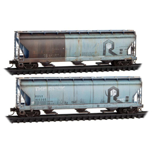 Micro Trains ~ N Scale ~ 3-Bay Covered Hoppers ~ 2-pack ~ First Union #815396, #800039 ~ 98305100