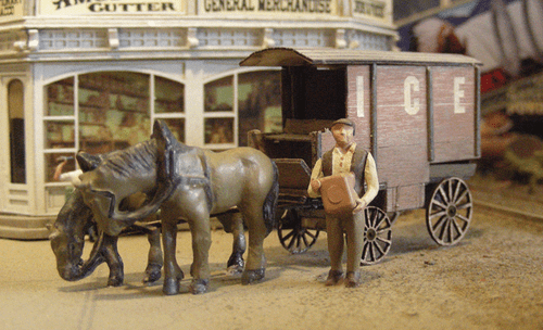 Bar Mills LLC ~ HO Scale ~ Milk & Ice Wagons Kit ~ Includes Horses ~ 752