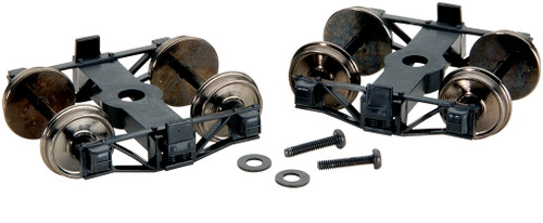 Bachmann ~ On30 Scale ~ Low Frame 4’1” Arch Bar Freight Trucks ~ 1 Pair per Card ~ 29904 Bachmann ~ On30 Scale ~ Low Frame 4’1” Arch Bar Freight Trucks ~ 1 Pair per Card ~ 29904