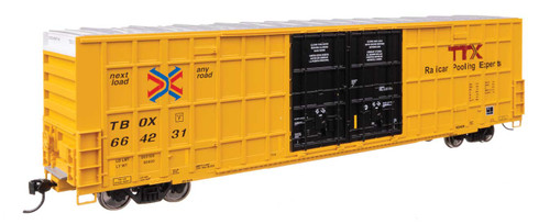 WalthersMainline ~ HO Scale ~ 60' High Cube Plate F Horizontal Post Boxcar ~ TTX TBOX #664231 ~ 910-3116