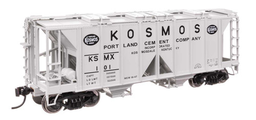 WalthersMainline ~ HO Scale ~ ACF 1958 Cu Ft Covered Hopper ~ Kosmos Cement KSMX #101 ~ 910-49720