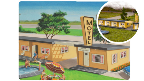 Bachmann ~ HO Scale ~ 75th Anniversary Plasticville® Motel ~ 45198 Bachmann ~ HO Scale ~ 75th Anniversary Plasticville® Motel ~ 45198