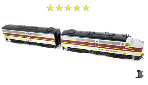 Rapido ~ HO Scale ~ Alco FA-1 + FB-1 ~ Erie Lackawanna #7254 + #7263 ~ DC/Silent ~ 037047