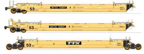 Intermountain ~ HO Scale Maxi IV Intermodal Well Car ~ 3-Unit Set ~ Trailer Train #723386 ~ 47355-11