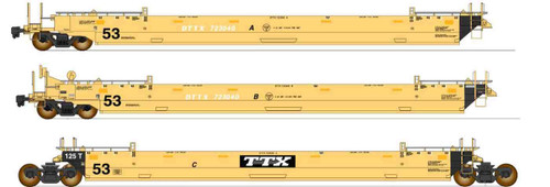 Intermountain ~ HO Scale Maxi IV Intermodal Well Car ~ 3-Unit Set ~ Trailer Train TTX #723146 ~ 47359-02