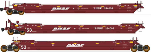 Intermountain ~ HO Scale Maxi IV Intermodal Well Car ~ 3-Unit Set ~ BNSF #254005 ~ 47366-07