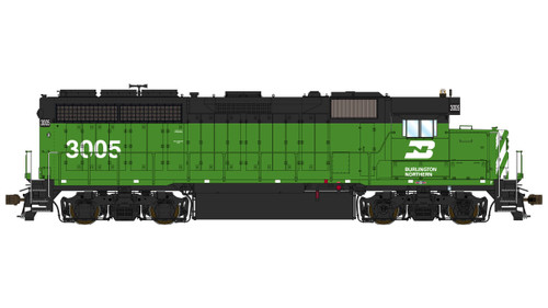 Class One Model Works ~ HO Scale ~ EMD GP40-2 1A3 ~ Burlington Northern #3005 ~ DCC Sound + TruFans ~ LM00157