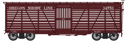 Intermountain ~ HO Scale ~ Harriman 40' Stock Car ~ Oregon Short Line #12751 ~ 39033-01