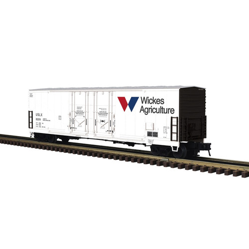Atlas ~ O Scale ~ Master ~ 2 Rail ~ 53' Evans Double Plug Box Car ~ Wickes Agriculture ~ 3002987 Atlas ~ O Scale ~ Master ~ 2 Rail ~ 53' Evans Double Plug Box Car ~ Wickes Agriculture ~ 3002987