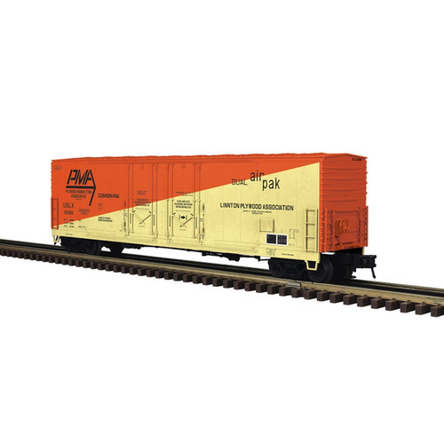 Atlas ~ O Scale ~ Master ~ 2 Rail ~ 53' Evans Double Plug Box Car ~ Plywood Marketing Associates USLX ~ 3002990 Atlas ~ O Scale ~ Master ~ 2 Rail ~ 53' Evans Double Plug Box Car ~ Plywood Marketing Associates USLX ~ 3002990