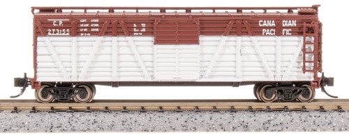 Broadway Limited ~ N Scale ~ 40' K7 Wood Stock Car ~ Cattle Sounds ~ Canadian Pacific #273155 ~ 8453