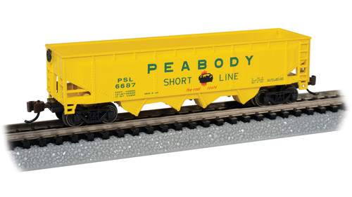 Bachmann ~ N Scale ~ 40' Quad Hopper ~ Peabody Coal Company #6687 ~ 73354 Bachmann ~ N Scale ~ 40' Quad Hopper ~ Peabody Coal Company #6687 ~ 73354