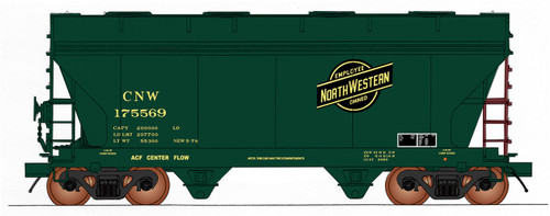 Intermountain ~ HO Scale ~ ACF 2-Bay Covered Hopper ~ Chicago & North Western #175590 ~ 46552-06