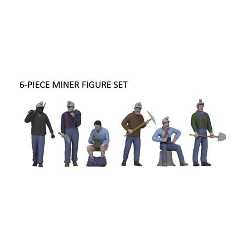 Atlas ~ O Scale ~ Premier ~ Miner Figures Set ~ 6 Pieces ~ 3009996