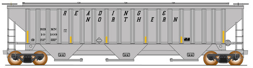 Intermountain ~ HO Scale ~ Trinity Rib-Side Hopper ~ Reading Blue Mountain & Northern #10145 ~ 472302-05