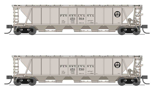 Broadway Limited ~ N Scale ~ H32 5-Bay Covered Hopper ~ Pennsylvania ~ 2-pack ~ 7255