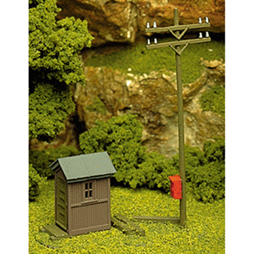 Atlas ~ HO Scale ~ Telephone Shanty & Pole Kit ~ 705