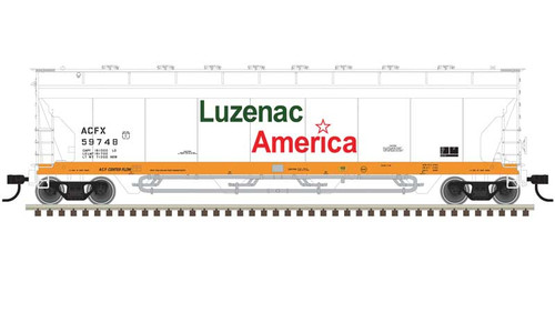 Atlas ~ N Scale ~ Pressureaide Centerflow Covered Hopper ~ Ready-to-Run ~ Master ~ Luzenac America #59762 ~ 50006075