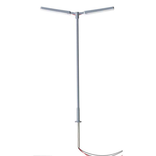 Atlas ~ N Scale ~ Double-Arm Parking Lot Light ~ 3-Pack ~ Cool White LED ~ Silver ~ 70000162