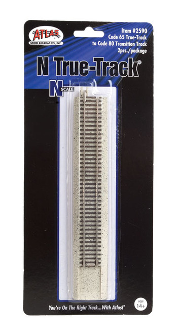 Atlas ~ N Scale ~ Code 80 ~ Transition Track ~ 2 Pieces ~ 2590