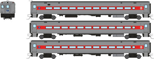 Rapido ~ N Scale ~ Comet Car ~ Connecticut DOT Set #1 ~ Cab Car and 2 Coaches ~ 528053