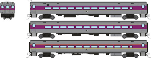 Rapido ~ N Scale ~ Comet Car ~ Massachusetts Bay Transportation Authority Set #1 ~ Cab Car and 2 Coaches ~ 528059