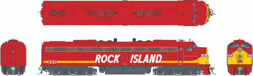 Rapido ~ HO Scale ~ EMD E8A w/HEP ~ Rock Island #662 ~ DC/Silent ~ 28323