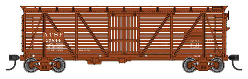 Walthers Mainline ~ HO Scale ~ 40' Wood Stock Car with Dreadnaught Ends ~ Santa Fe #25844 ~ 910-41502