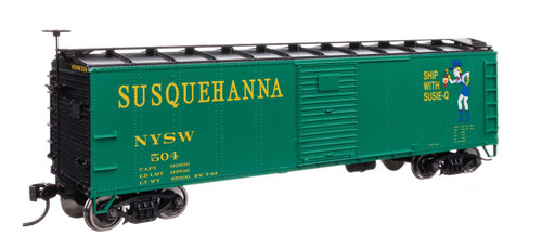 Walthers Mainline ~ HO Scale ~ 40' Steel Boxcar with Murphy Ends ~ New York, Susquehanna & Western #504 ~ 910-41070