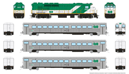 Rapido ~ HO Scale ~ GP40TC Set #2 ~ GO Transit ~ DCC Sound ~ 226504