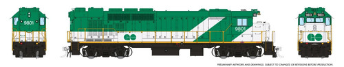 Rapido ~ HO Scale ~ GP40TC ~ GO Transit #9801 ~ DC Silent ~ 34005
