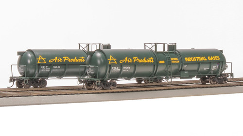Broadway Limited ~ HO Scale ~ High-Capacity Cryogenic Tank Car ~ 2-Pack ~ Air Products ~ 8031