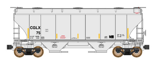 Intermountain ~ N Scale ~ Trinity 3281 2-Bay Covered Hopper ~ CGLX #75 ~ 669016-04