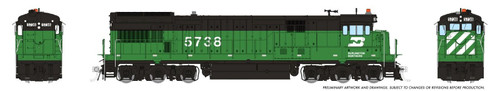 Rapido ~ HO Scale ~ GE U33C ~ Burlington Northern #5738 ~ DCC Sound ~ 43501
