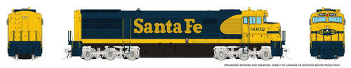Rapido ~ HO Scale ~ GE U30CG ~ Santa Fe #8002 ~ Small Logo ~ DCC Sound ~ 55513