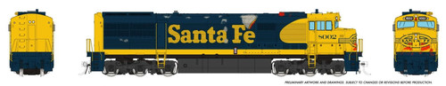 Rapido ~ HO Scale ~ GE U30CG ~ Santa Fe #8002 ~ Weathered ~ DCC Sound ~ 55516