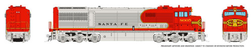 Rapido ~ HO Scale ~ GE U30CG ~ Santa Fe #8005 ~ Renumber ~ DCC Ready ~ 55006
