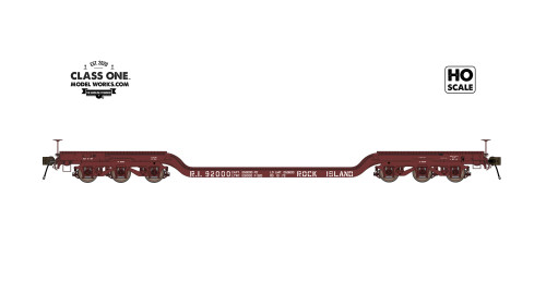 Class One Model Works ~ HO Scale ~ GSC Heavy Duty Flatcar ~ Rock Island #92000 ~ FC00238