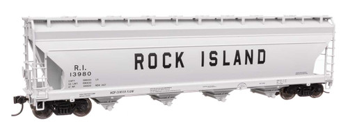 WalthersMainline ~ HO Scale ~ ACF 5250 4-Bay Centerflow Covered Hopper ~ Rock Island #13980 ~ 910-49215