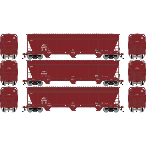 Athearn Genesis ~ HO Scale ~ ACF 4600 Covered Hopper ~ 3-Pack ~ Santa Fe ATSF #314853/314919/315020 ~ 2795