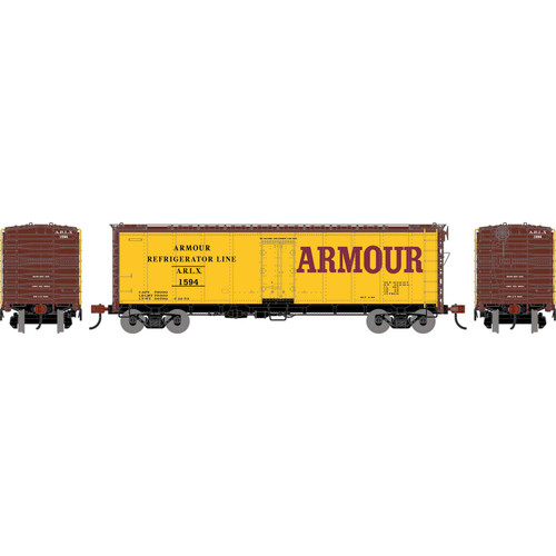 Athearn ~ HO Scale ~ 40' Steel Refrigerator Car ~ Armour ARLX #1594 ~ 3369