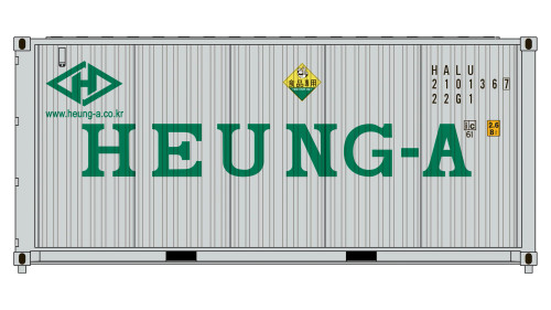 Class One Model Works ~ HO Scale ~ CIMC 20' Corrugated Containers ~ 3-Pack ~ Heung-A Shipping ~ CT00612